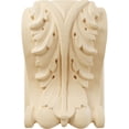thumbnail image 2 of Ekena Millwork 3 1/2"W x 2"D x 4 1/2"H Small Acanthus Block w/ Backplate Wood Corbel, Maple, 2 of 4