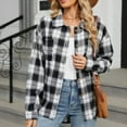 thumbnail image 2 of Fashion Winter Plaid Jackets for Womens Plus Size Casual Lapel Plaid Long Sleeve Unless Casual Coat, 2 of 9