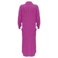 thumbnail image 5 of VISALY Long Cardigans Long Sleeve Cardigan Long Sweaters for Women Cardigan Open Front Plus Size Cable Knit Duster Cardigans Winter Coat Chunky Cardigan Sweaters Cardigan with Pockets Hot Pink L, 5 of 5