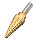 thumbnail image 4 of Broca escalonada HSS4241 de 1/4" a 3/4" 9 tamaños de flauta recta con vástago triangular para metal, madera y plástico, 4 of 4