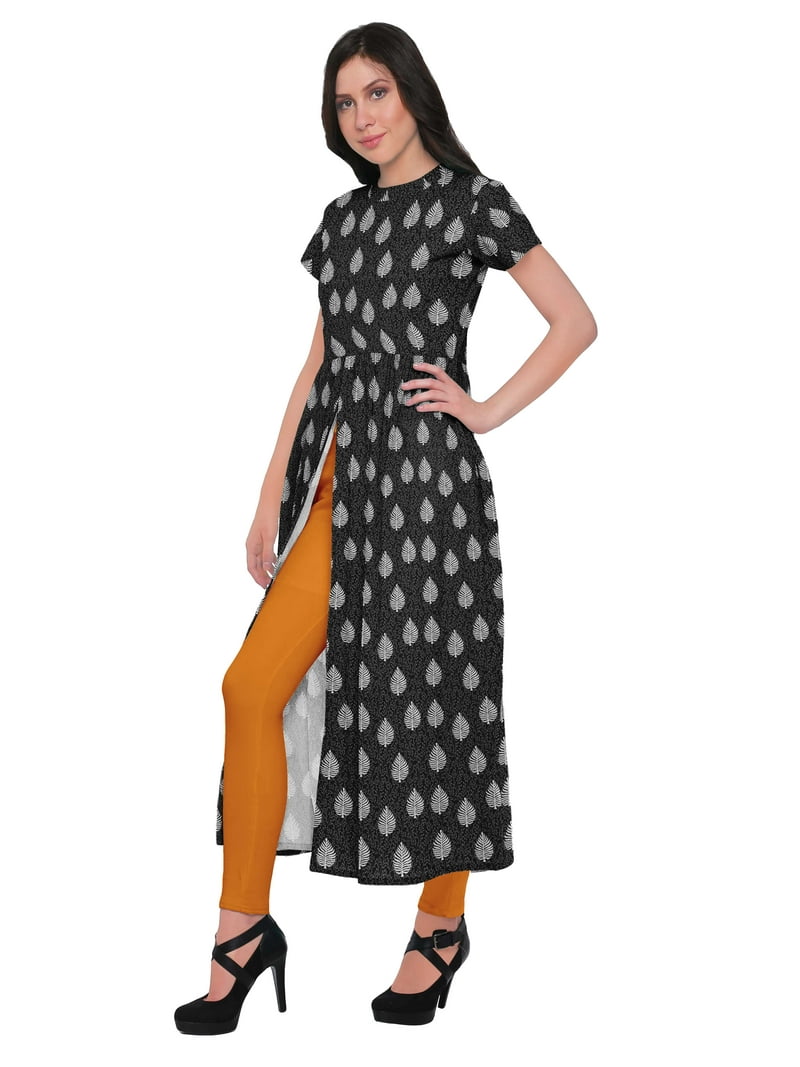 Moomaya Printed Indian Top Long Kurti Dress Cotton Tunic Dresses For Women  - Walmart.com