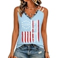 thumbnail image 5 of Bbyeadc 250 Anniversary USA Shirt Women V Neck Sleeveless Tank Top Patriotic Vest 250th Anniversary USA Flag Eagle Tee 1776-2026 Gift,Light Blue (L), 5 of 5