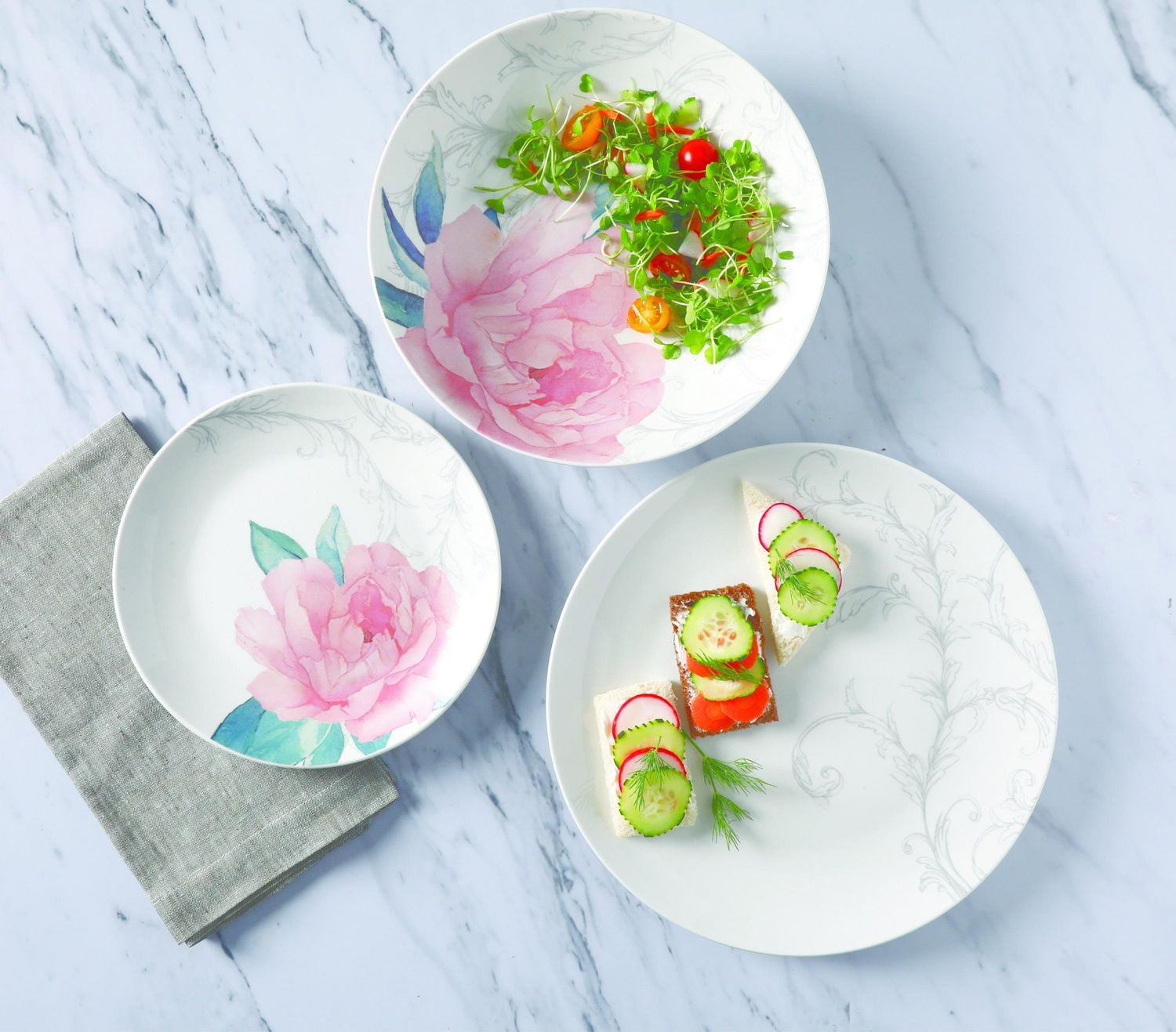 Martha Stewart Assiette Salade Peony 8" Assiette Salade Fleur