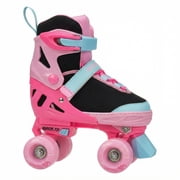 Roller Derby Girls Remix Quad Roller Skates with Patches Adjustable Sizes (3-6)