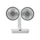 thumbnail image 2 of Ventilador de escritorio con cabezal móvil, pequeño, ligero y con sonido, de doble cabezal, recargable por USB, de pared y de alto viento., 2 of 7