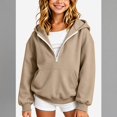 thumbnail image 2 of Abcomgle Kids Half Zip Sweatshirt for Girls Oversized Long Sleeve Kids Jacket Cute Trendy Fleece Girls Zip Up Sweater with Pockets, 2 of 3