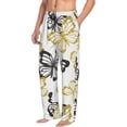thumbnail image 2 of Balery Golden Glitter Butterflies print Men's Pajama Pants,Ultra Lightweight Pjs,Lounge Pant-X-Large, 2 of 9