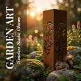 thumbnail image 6 of Rusty Metal Garden Column, 15.7 inches Garden Column Rust Steel Statue without Lid, Modern Garden Sculpture, Metal Patio Landscape Decor, Art Column for Lawn, Porch, Backyard Decoration, Style P, 6 of 9