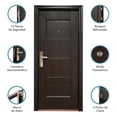 thumbnail image 3 of puerta de seguridad basic 8p chocolate izquierda 96 x 213 cm, 3 of 8