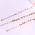 thumbnail image 3 of Thinsony 1 Set Adjustable Layered Anklets Wear-resistant Alloy Ankle Bracelets with Rhinestones Valentines Day for Holiday Gold 1Set, 3 of 6