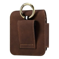 Allytech for Samsung Galaxy Z Flip 5/4/3 Phone Pouch Holster Belt Case, Leather Pouch with Belt Clip for Phone Holster Case for Motorola Razr Plus, Moto Razr  2023, Galaxy Z Flip 5/4/3/2 - Coffee