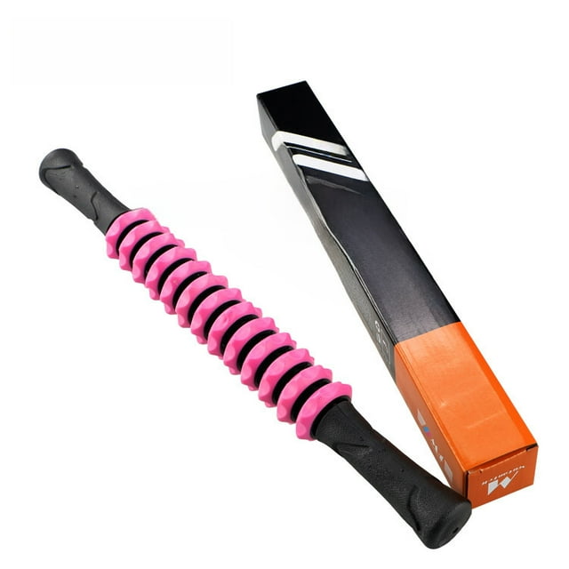 Pink M4 Gear Muscle Massage Stick with Sharp Teeth & Secure Grip – Portable, Durable Deep Tissue Roller for Fitness, Yoga, Post-Workout Relaxation, Sports Recovery, and Muscle Tension Relief On-the-Go