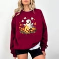 thumbnail image 2 of JSheng Women's Tops for Halloween Fashion Printed Crew Neck Long Sleeve Hoodless Sweatshirt Blouse, 2 of 5