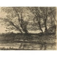 thumbnail image 2 of Henri-Joseph Harpignies 24x19 Gold Ornate Framed and Double Matted Museum Art Print Titled - Landscape (1911), 2 of 4
