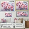 thumbnail image 4 of Designart "Pansies Flowers Asian Painting IV" Asian Floater Framed Wall Art Living Room, 4 of 7