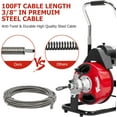 thumbnail image 2 of EastVita Drain Cleaner Machine,100 Ft X 3/8 Inch Electric Drain Auger for 1 to 4 Inch Pipes, Fully Automatic Electric Drain Snake with 4 Cutters & Foot Switch and Pair of Gloves, 2 of 7