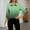Green, variant on Blouse for Women Gradient Print Collared 3/4 Sleeve Spring Summer Office Wear