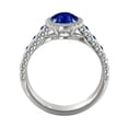 thumbnail image 2 of 14K White Gold 2.50 ctw Lab Created Blue Sapphire Ring with Diamonds Vintage Micro Pave Halo, 2 of 7