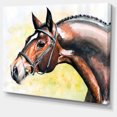 thumbnail image 2 of Brown Horse Portrait Painting - Abstract Canvas Art Print, 2 of 3