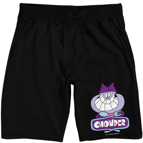 Chowder Character Art Adult Black Sleep Pajama Shorts-Medium