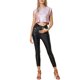 thumbnail image 2 of Camiseta sin mangas metálica Inspire Chic para mujer, cuello redondo, crop top holográfico, M, a cuadros rosa, 2 of 5