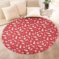 thumbnail image 4 of Red Christmas Pattern Round Blanket,Comfortable Soft Flannel Throw Blanket,All Season,Warm Lightweight Blankets for Sofa Bed Couch Living Room Chair 60"x60", 4 of 5