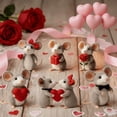 thumbnail image 5 of Valentines Day Felt Mouse Ornaments, Handmade Wool Felt Mouse Holding Heart,Cute Needle Felted Mice Figurine, Mini Wool Mice Figurines,Festive Tabletop Felt Doll Gift for Valentines Day, 5 of 9