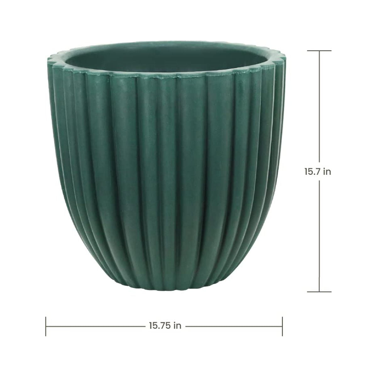 Ecobo 15.7" Tall, Eco-Friendly Round Pot Planter, Cocoa Indoor/Outdoor use, Durable, Versatile & Lightweight, Designed by Brazilian Artisans, Contemporary All-Weather Design – Green