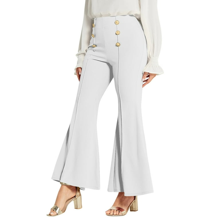 YDKZYMD Women's Casual High Waist Ruffle Flare Pants Wide YDKZYMD Women's Casual High Waist Ruffle Flare Pants Wide