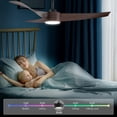 thumbnail image 6 of 52 Inch Ceiling Fan Remote Controls,Low Profile Ceiling Fan with Light 6 Speeds Reversible,3CCT Dimmable, Noiseless, Ceiling Fan for Indoor,Outdoor,Kitchen, Living Room, Farmhouse, Brown, 6 of 7