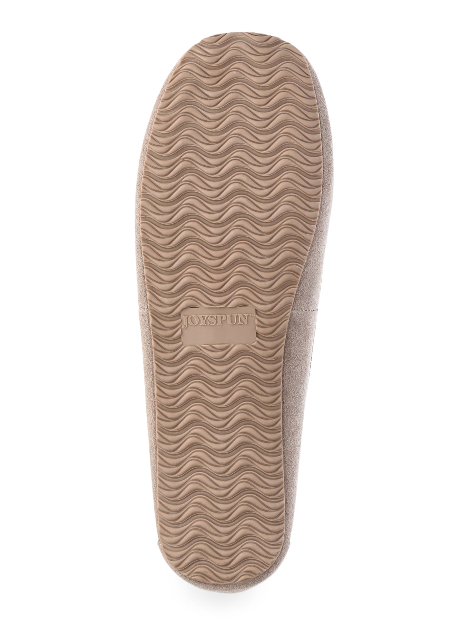 Joyspun Women's Suede Moccasin Slippers, Wide Width Available