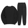 thumbnail image 2 of Liyamei Ensemble Mode Automne et Hiver pour Femmes Couleur Unie Col Rond Tête Plus Velours Manches Longues Pantalon Long Ensemble Chandail, 2 of 5