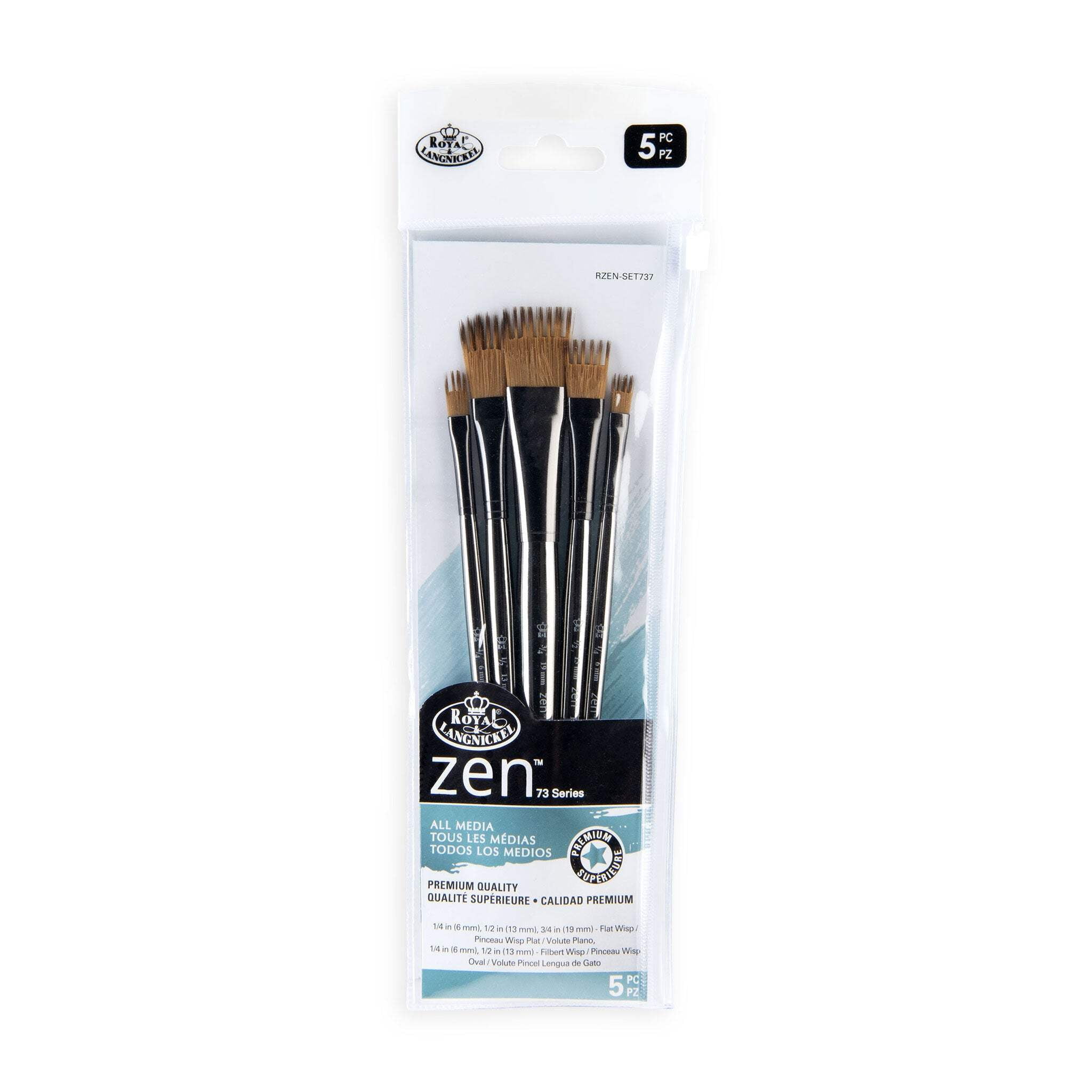 RZEN-SET737-ZP | zen™ 73 Series 5pc Standard Handle Wisp Brush Set