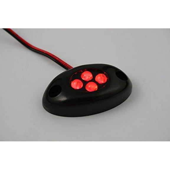 Pilotlights.net LED Light Red Small 4 LED Dome Light Utility LED Light Fixture