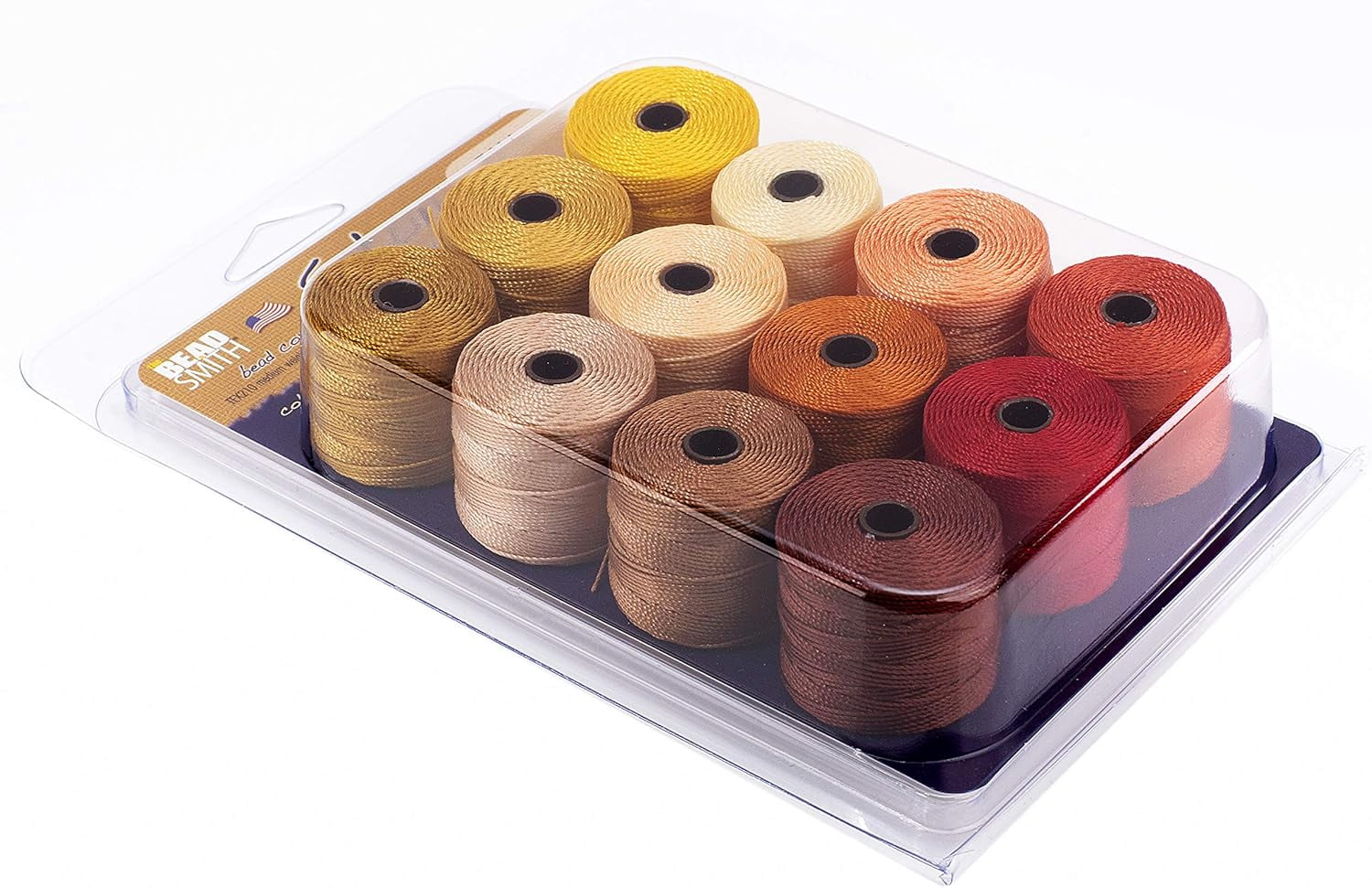 The Beadsmith S-Lon Bead Cord – .5 mm Nylon Cord, 12-Pack, Fall Mix, TEX210, 77 Yards