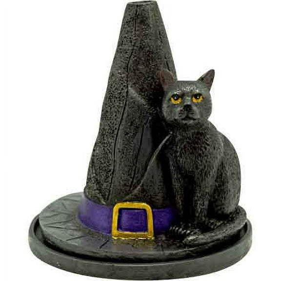 Witch Hat with Cat Incense Burner by Medieval Collectibles