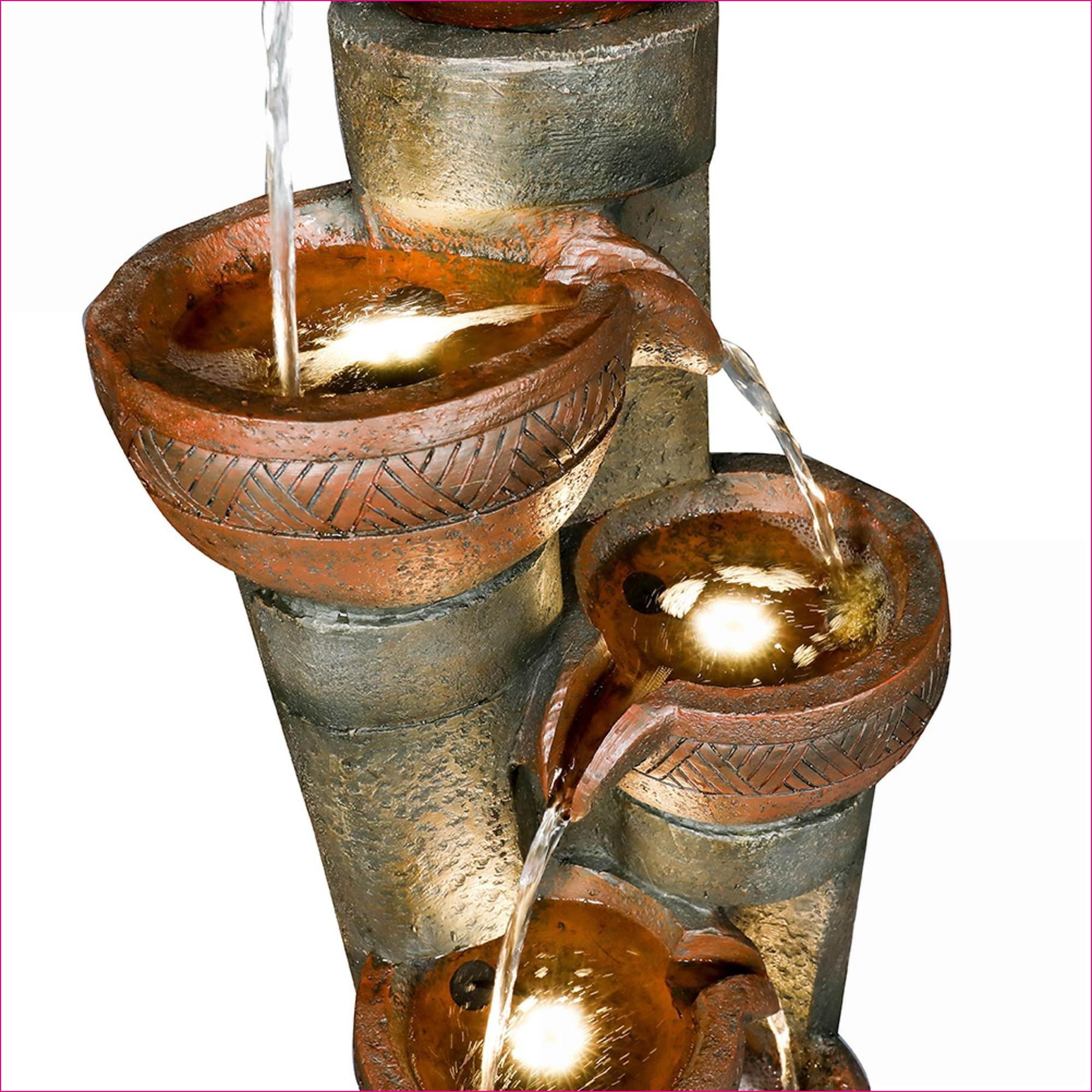 Fountains 5-Tier 39.7" Outdoor LED Garden Fountain for Patio Yard | Resin | Tiered Fountain