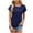 Navy, variant on Women Tops Sawvnm Women's Fashion Crewneck Short Sleeve Button T-shirt Casual Loose Shirt Tops under $5.00 Black L