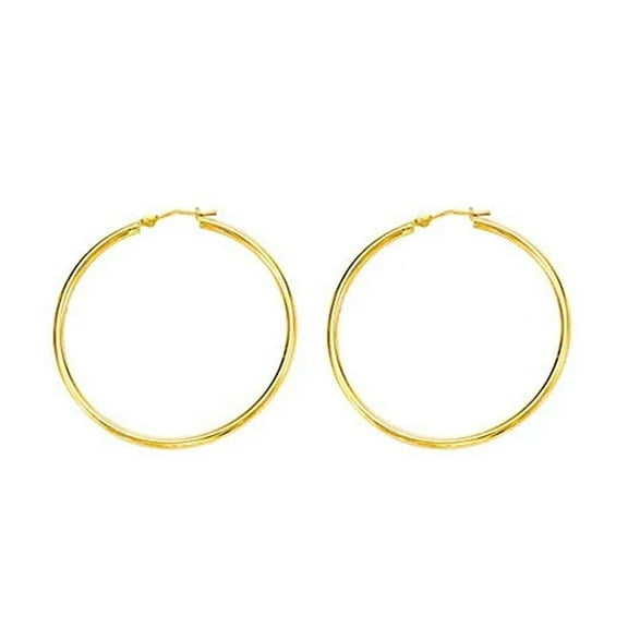 JewelStop 14K Yellow Gold Hoop Earrings - 1x30mm, (1/16 Inches x 1 3/16 Inches)