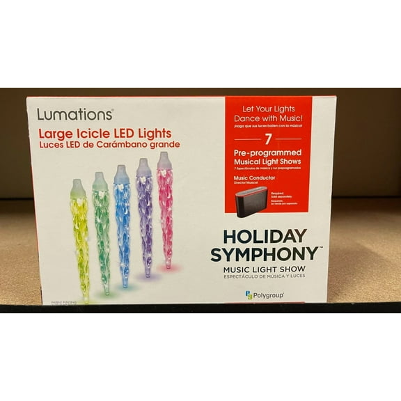Lumations Holiday Symphony 5 Ct Icicle LED Multicolor Dome Music Light Show