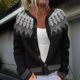 thumbnail image 2 of Arlun Fair Isle Sweater Cardigans for Women 2025 Winter Ethnic Vintage Argyle Button down Knit Outwear Colorful Boho Icelandic Long Sleeve Loose Winter Warm Jumpers Coat Grey2 XXL, 2 of 4
