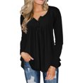 thumbnail image 7 of FOLUNSI Womens Plus Size Tunic Tops Long Sleeve Casual Floral Henley Shirts M-4XL, 7 of 7