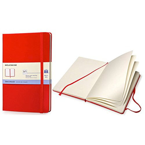 Moleskine Art Plus Sketchbook, Large, Plain, Red, Hard Cover (5 x 8.25