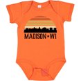thumbnail image 3 of Inktastic Madison Wisconsin Skyline Retro Sunset Boys or Girls Baby Bodysuit, 3 of 5