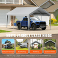 thumbnail image 6 of Vevor CKPB10X20FTH2ELL4V0 10 x 20 ft. Carport Replacement Canopy Cover, Gray, 6 of 14
