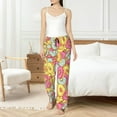 thumbnail image 5 of Uemuo Donut and Blue Pattern Women's Wide Leg Palazzo Lounge Pants with Pockets Light Weight Loose Comfy Casual Pajama Pants-Small, 5 of 9