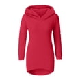 thumbnail image 5 of FYDUU Hoodies for Women Solid Color Knit Hoodie Sweaters Cozy Sweatshirt Casual Long Sleeve Pullover Tunic Tops Fall Winter Outfits, 5 of 7