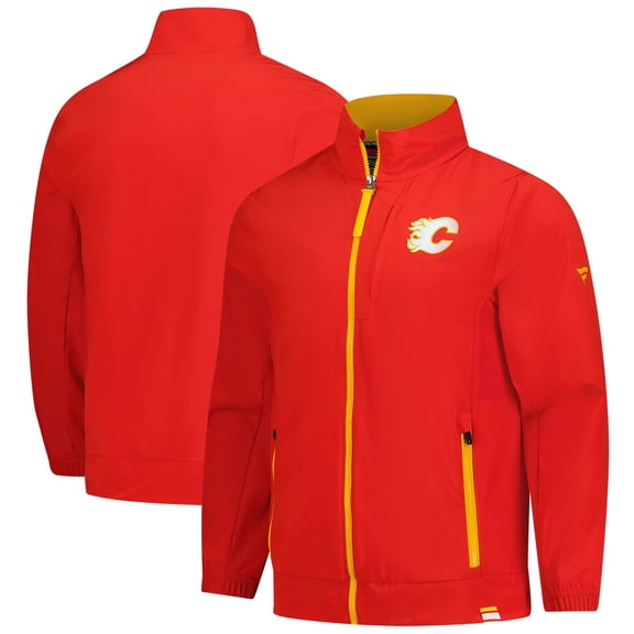 Men's-Fanatics Red Calgary Flames Authentic Pro Full-Zip Coaches Jacket