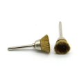 thumbnail image 2 of TMAX 10 pc Brass Bristle 1/2 Inch Cup Wire Brush Wheel with 1/8 Inch Shank for Dremel and Other Rotary Tools on Rust Removal, Corrosion and Scrub Surfaces, 2 of 4