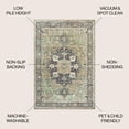 thumbnail image 3 of JONATHAN Y WASHABLE 8 x 10 Area Rug, Maris Ornate Medallion - Green/Tan/Blue, WSH109E-8, 3 of 9